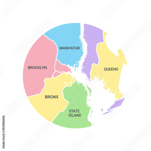 New York City Boroughs Map: Manhattan, Brooklyn, Bronx, Queens, Staten Island