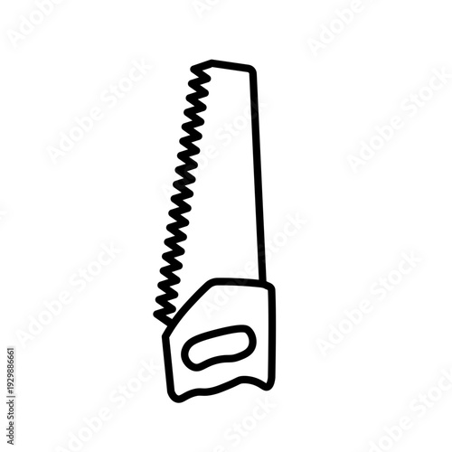 手書き風のノコギリの線画イラスト | 日曜大工やDIYの道具アイコン