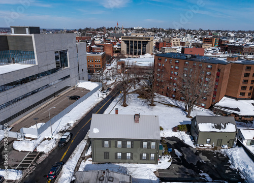 Foto Aerial view of historic site - Lizzie Borden House, Fall River, Massachusetts