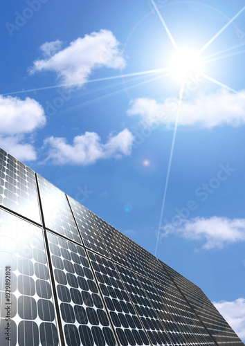 Large Solar Panel under sunny blue sky