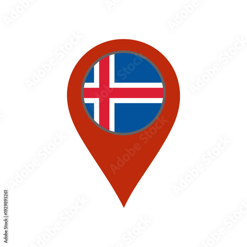 pin with the Iceland flag vector 
Vector pin with the flag on a white background