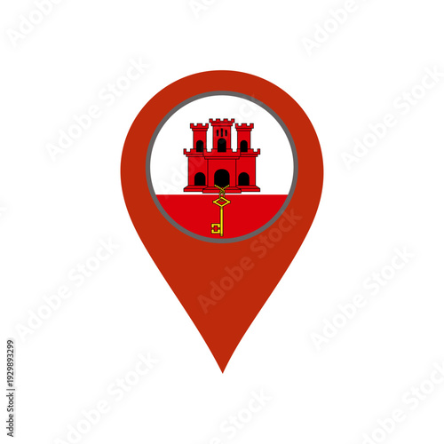 pin with the Gibraltar flag vector 
Vector pin with the flag on a white background