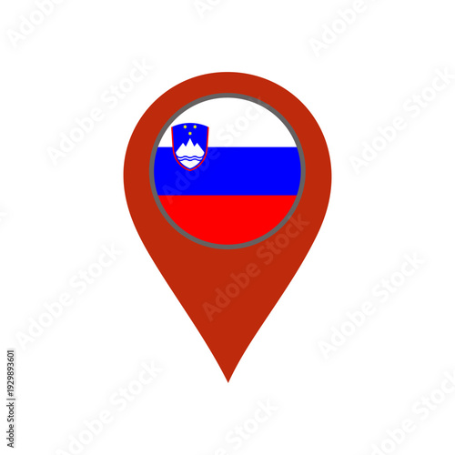 pin with the slovenia flag vector 
Vector pin with the flag on a white background