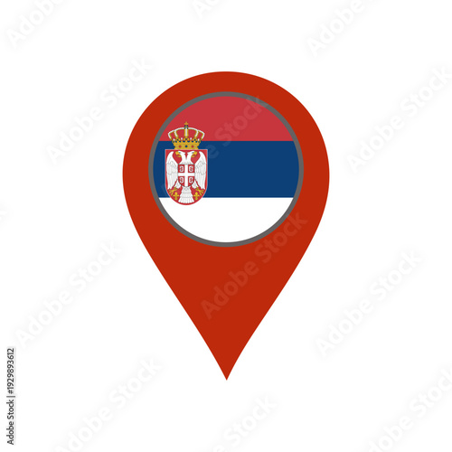 pin with the Serbia flag vector 
Vector pin with the flag on a white background