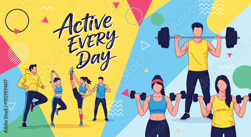Set of 6 fitness icons vector