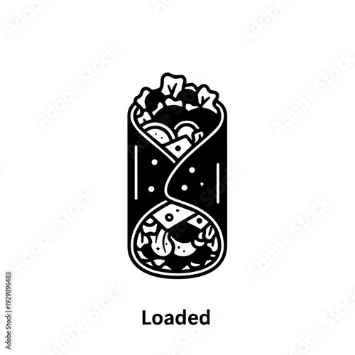 Black and white illustration of a loaded handgun with a holster