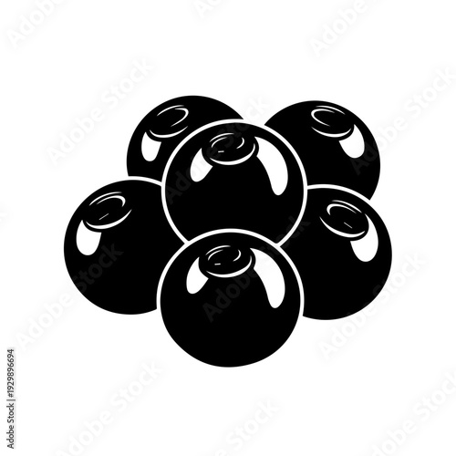 Geometric arrangement of seven interconnected black spherical objects resembling molecules or atoms