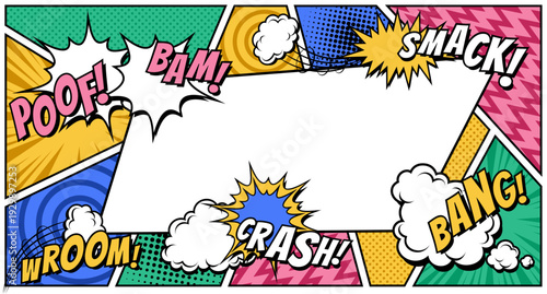 Comic Style Halftone Speech Bubble Frame Design