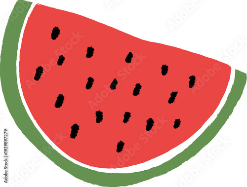 Watermelon Slice Hand Drawn