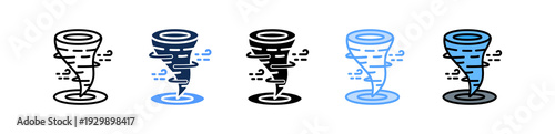 Tornado Funnel Icon Multiple Style