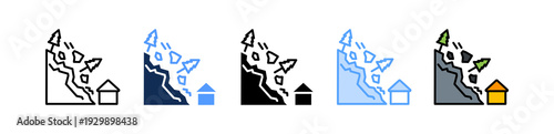 Landslide Event Icon Multiple Style