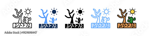 Drought Season Icon Multiple Style