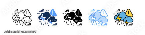 Severe Thunderstorm Icon Multiple Style