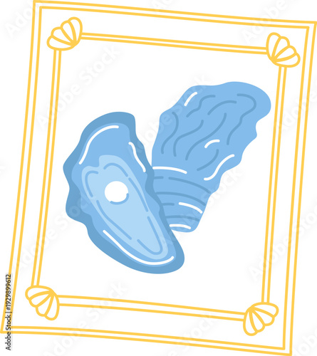Oyster Pair Framed Linework