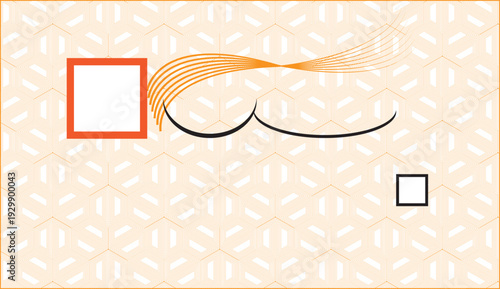 Blue wave curve pattern vector illustration of an abstract background template with business technology lines and copy space for web design