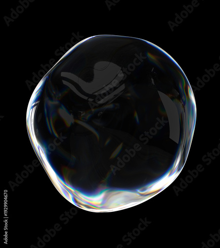 Four translucent, spherical orbs, exhibiting variations in color and texture, suggesting different stages or properties. drops with light refraction, isolated on a black background