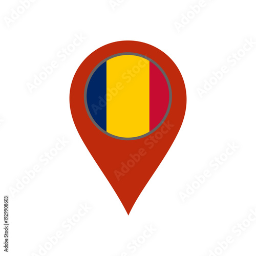 pin with the Chad flag vector 
Vector pin with the flag on a white background