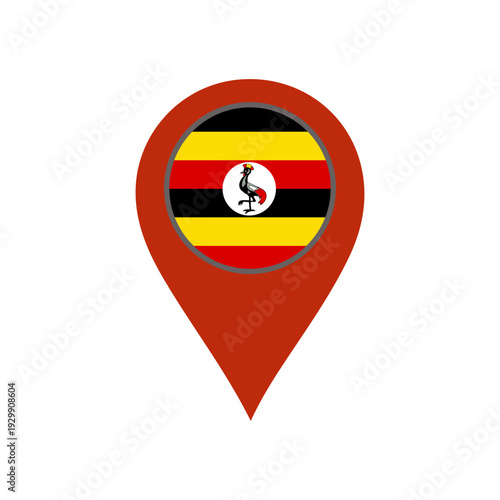 pin with the uganda flag vector 
Vector pin with the flag on a white background