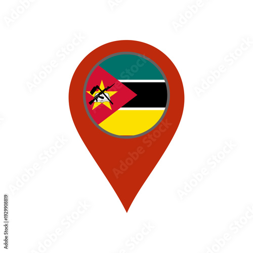 pin with the mozambique flag vector 
Vector pin with the flag on a white background