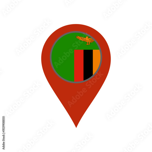 pin with the zambia flag vector 
Vector pin with the flag on a white background