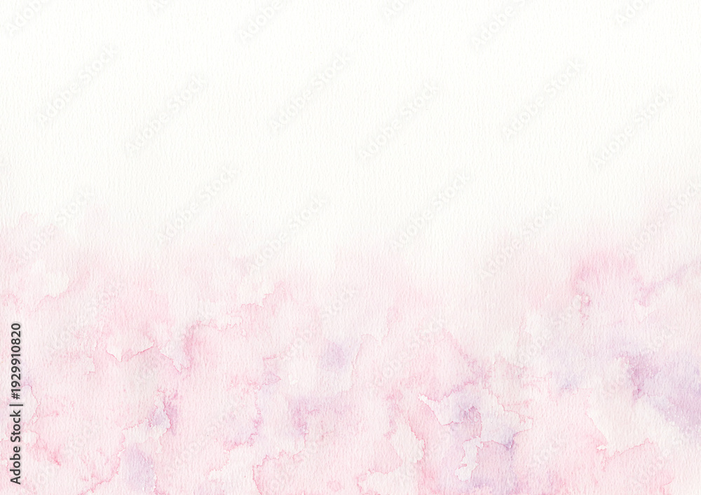 Fototapeta premium Soft pink and Purple watercolor marble background with bottom gradient, soft abstract wash texture with copy space-300dpi-