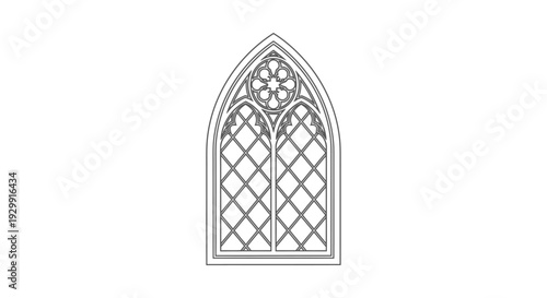 a gothic window with intricate tracery and diamond panes an architectural element perfect for historical and design projects.
