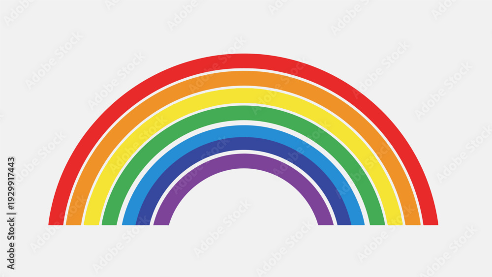 Obraz premium Colorful Rainbow Illustration with Seven Arches.