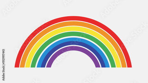 Colorful Rainbow Illustration with Seven Arches.