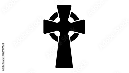 Celtic Cross Symbol with Circle Background.