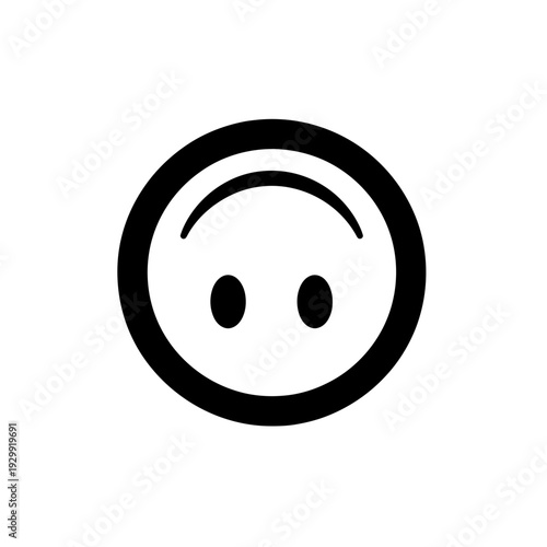 Upside Down Smiley Face Icon, Negative Emotion, Sadness, Disappointment, Vector Art