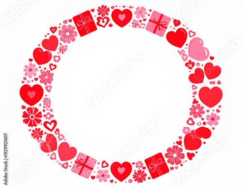 A heart-shaped arrangement of red flowers with green leaves and stems isolated on transparent background