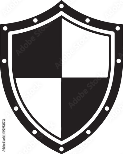 Shield Silhouette Icon – Security and Protection Symbol
