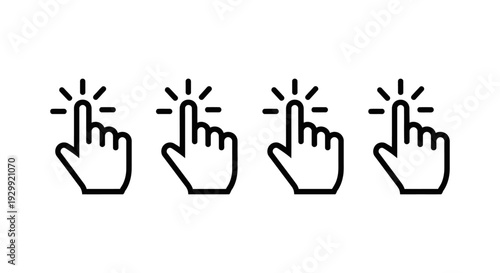hand cursor icon illustration depicting a finger clicking on a digital screen ideal for web design ui ux and interactive elements.
