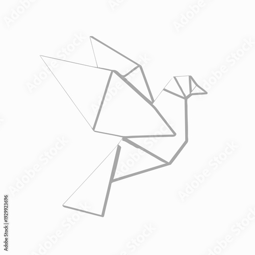 Origami Dove Geometric Design, Symbol of Peace