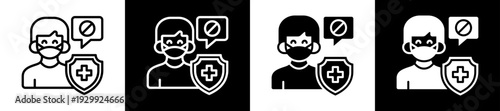 Patient Safety Icon Set In Black And White Filled Style Collection