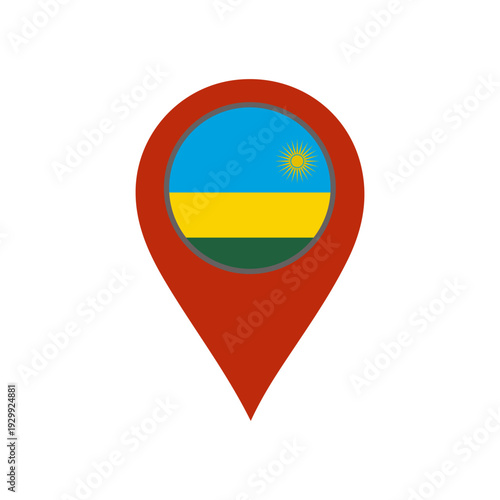 pin with the Rwanda flag vector 
Vector pin with the flag on a white background