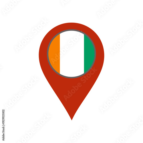 pin with the Cote d'Ivoire flag vector 
Vector pin with the flag on a white background