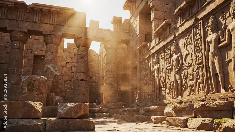 custom made wallpaper toronto digitalSunbeams Pierce Through Ancient Temple Ruins