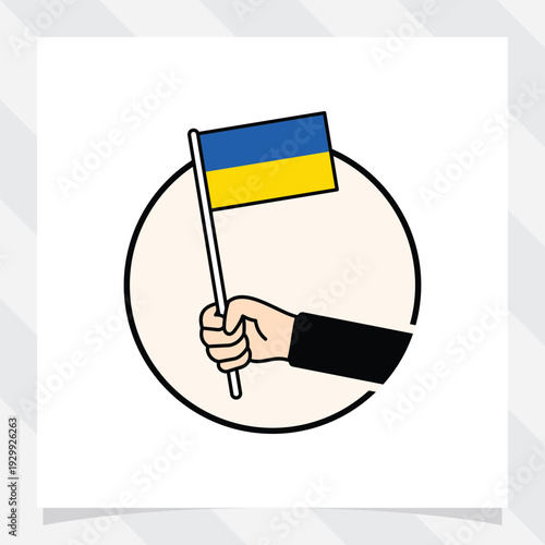 hand holding a white flag, indonesian, palestine, ukraine, korean flag vector illustration.