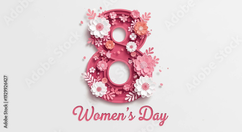 Celebrating International Women's Day with Floral Decorations and Pink Theme.