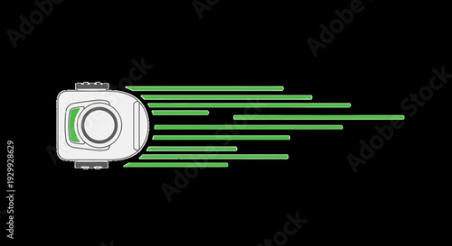 Futuristic stopwatch with motion blur effect.