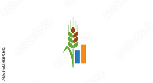 Colorful Wheat Ear Logo Design Element.