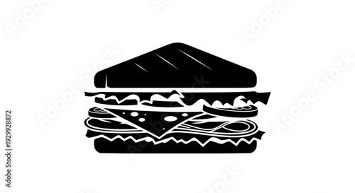 A close-up illustration of a burger on a plain white background from a front viewpoint