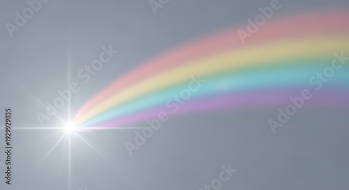 Rainbow Light Beam Abstract Background with Bright Star Flare
