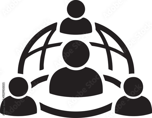 Man and woman in a circle of people icon vector illustration