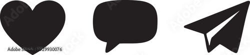 Black and white speech bubble icon with bird and shark silhouettes symbolizing online communication