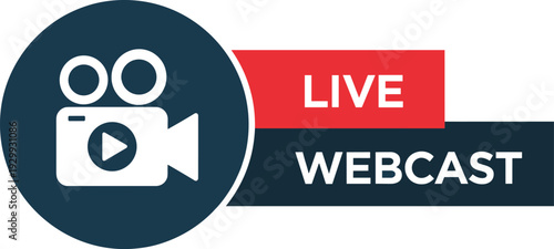 Live webcast icon with camera and play button