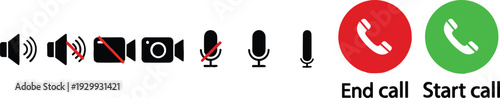 Smartphone call icons for communication and customer support