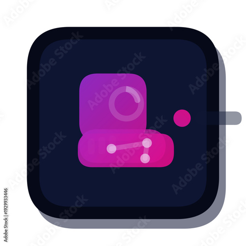 Dashboard widget layout 39 icon, dark mode neon gradient UI vector