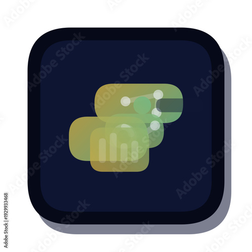 Dashboard widget layout 45 icon, dark mode neon gradient UI vector